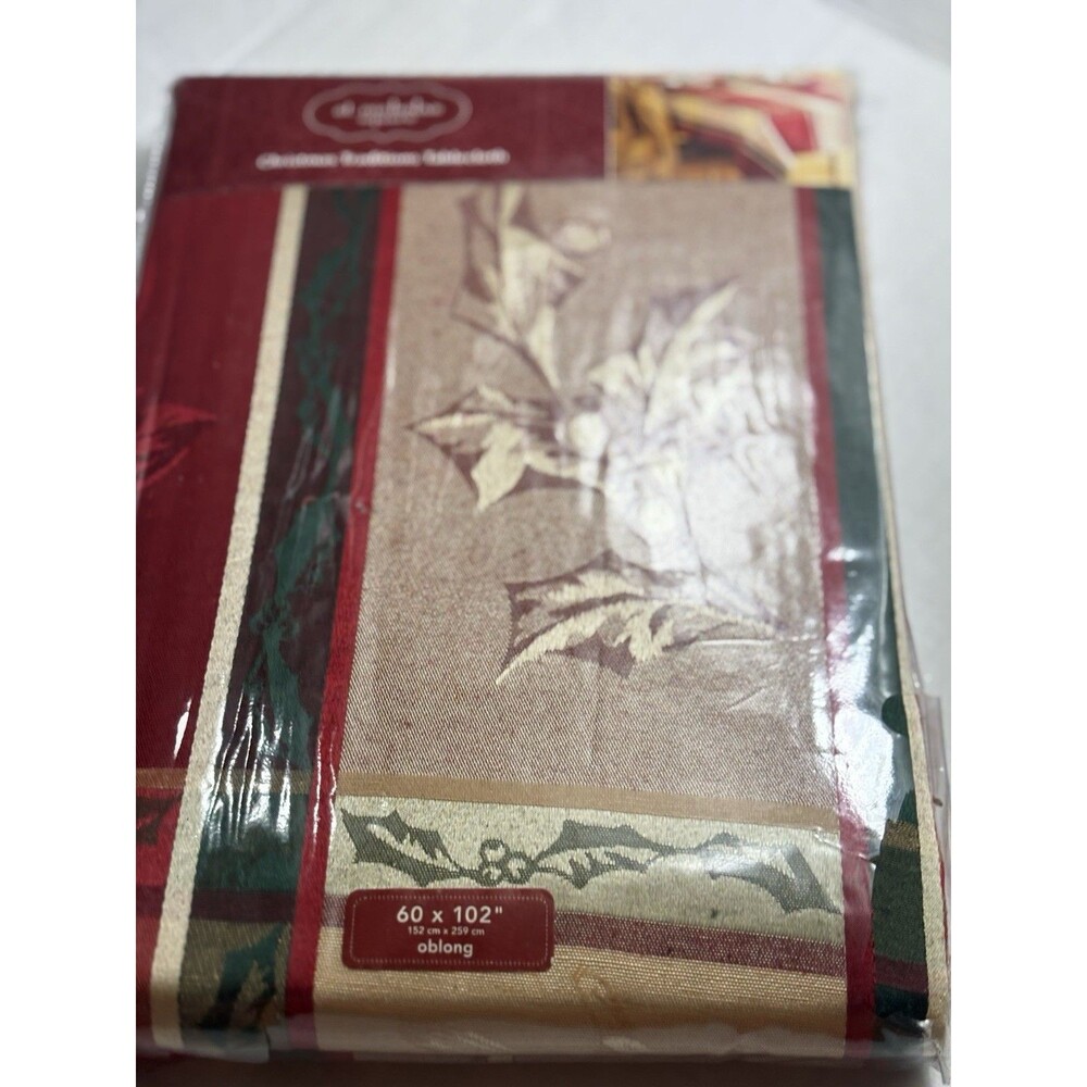 St. Nicholas Square Christmas Traditions Tablecloth 60x102 Oblong New